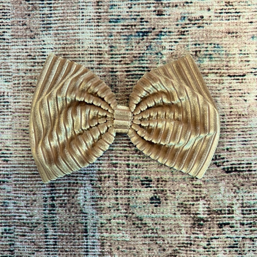 Gold Velvet Hair Bow Large
